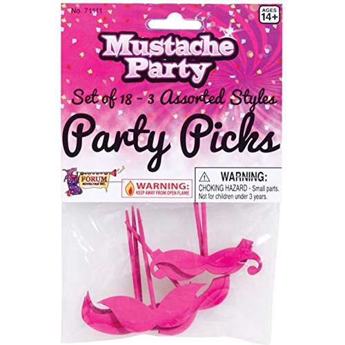 Mustache party picks pink : la solution pour un buffet original et coloré