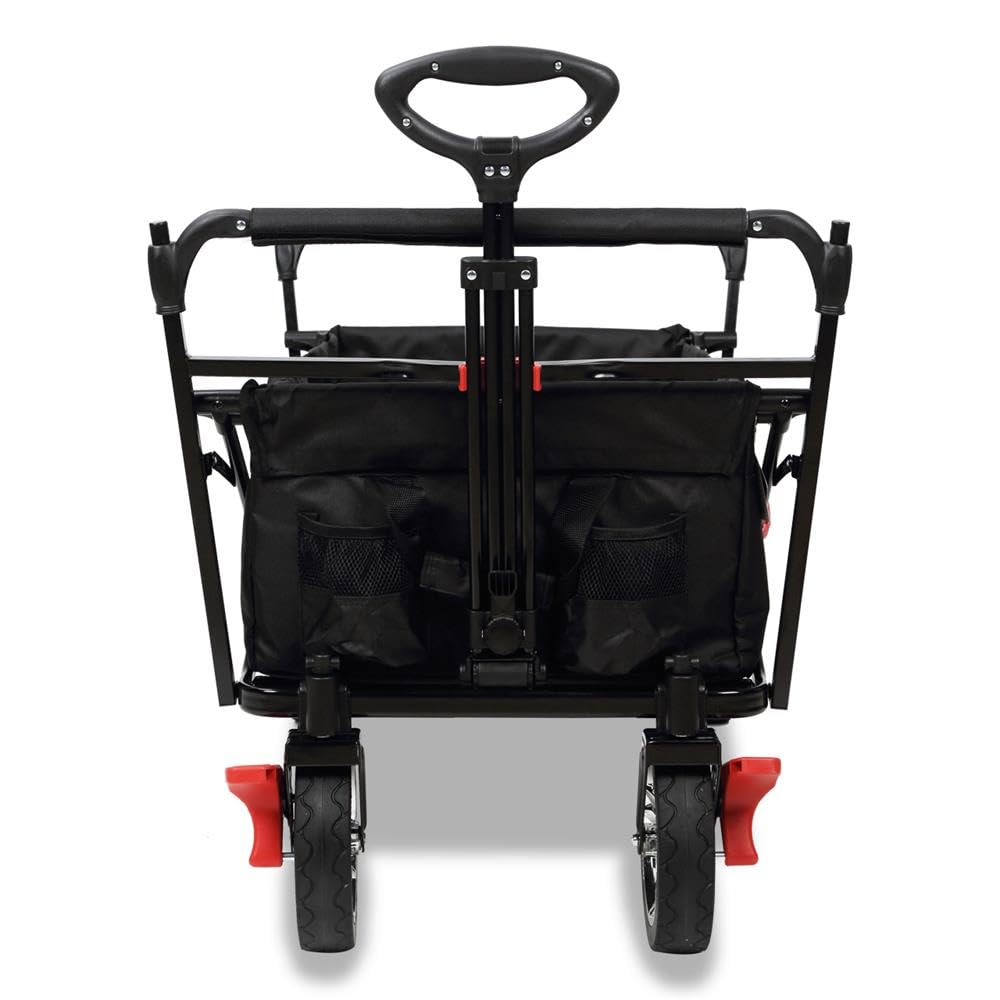 Carrello pieghevole Bollerwagen City per il trasporto di bambini con tetto di protezione UV FUXTEC City FX-CT500 Nero