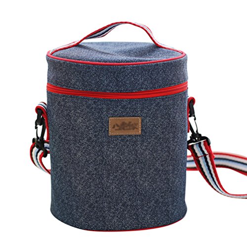LINNUO Sacs Repas Isotherme Portable Sac à Déjeuner Réutilisable Sac Fraîcheur Sac d'épaule Lunch Cooler Bag Sacs de Pique-Nique (#1Comme Images,20 * 25cm) Cover