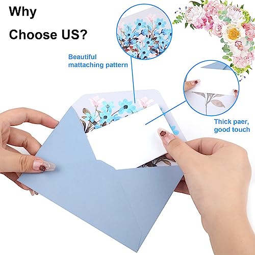 Briefpapier mit Umschlag, 24 Blatt Blumen Briefpapier Liniert mit 12 Briefumschlag, Schönes Briefpapier Set für handgeschriebene Briefe, Liebesbriefe und Einladungen (6 Florale Stile)