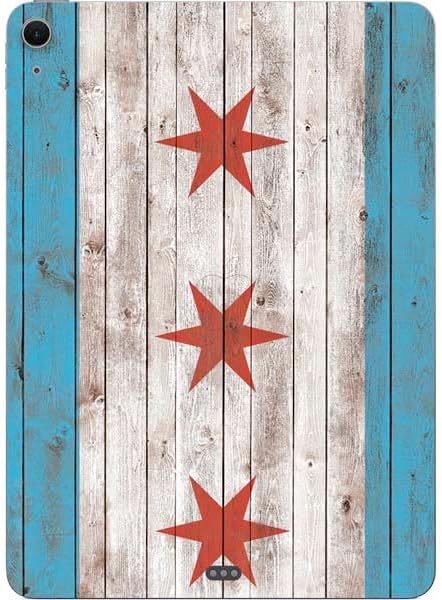 Skinit Decal Tablet Skin Compatible with iPad Air 11in (2024-2025) - Chicago Flag Dark Wood Design