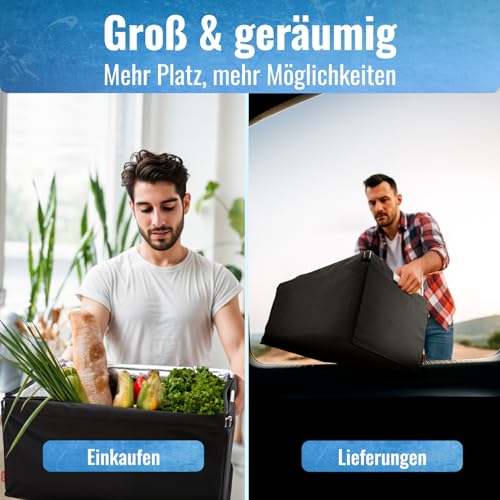 Foto von achilles Transportbox mit Kühlfunktion, Einkaufsbox mit Kühleinsatz, Kühlkorb groß, Einkaufskorb, klappbarer Kühlkorb, Klappbare Kühlbox, 61,5x42x29cm (Schwarz)