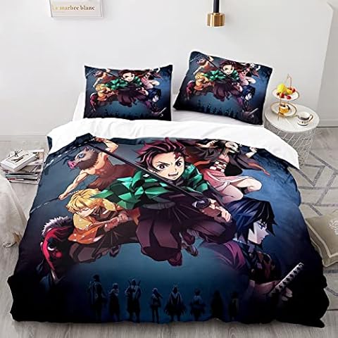 PTNQAZ Demon Slayer Duvet Cover Set Cover
