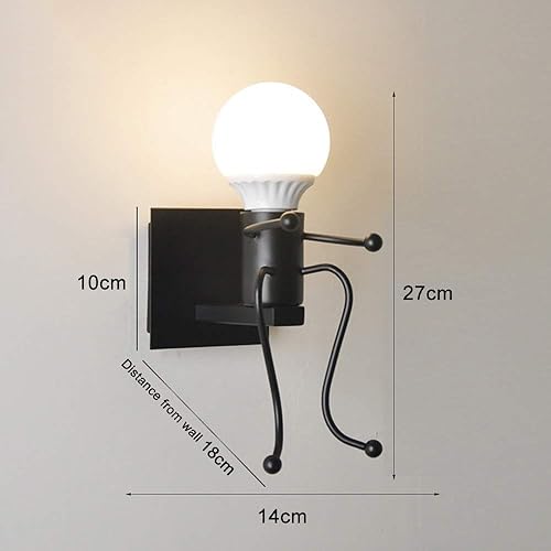 Miniatura 7 de Moderno retro creativo dibujos animados de hierro forjado lámpara de pared nórdico moderno pequeño Iron Man accesorios de iluminación LED sala de