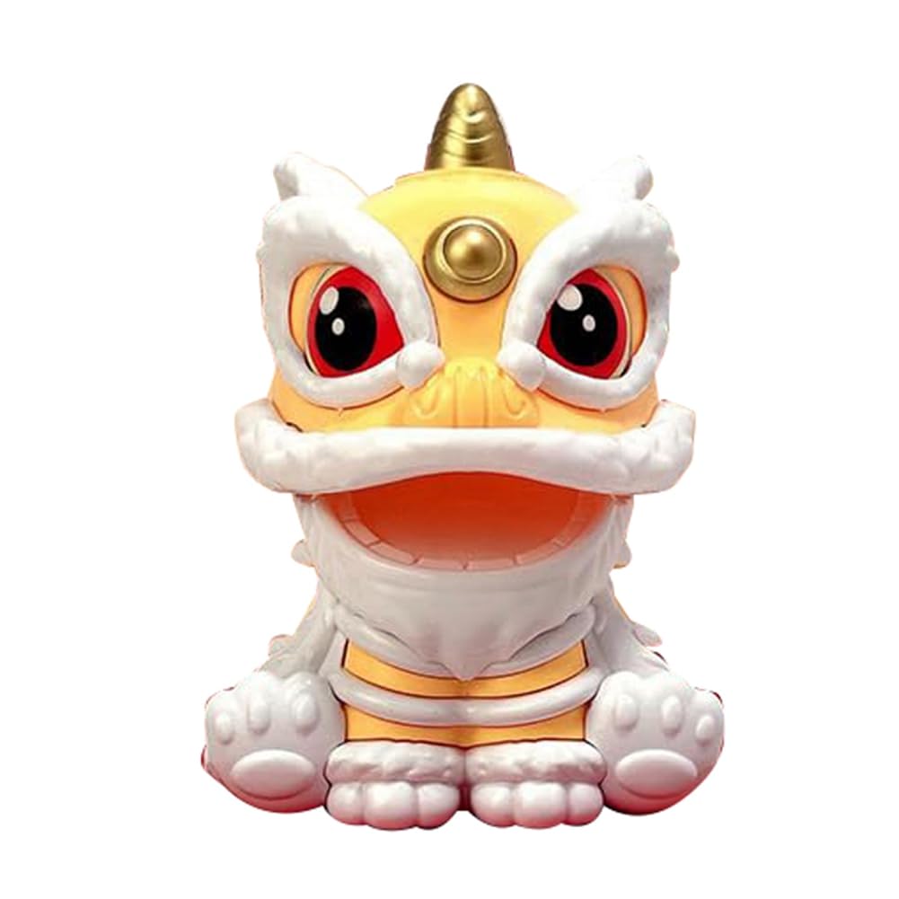 Wuden Solar-Powered Dancing Lion Ornament Solar Powered for Car Office Home Decoration 1 PCS A