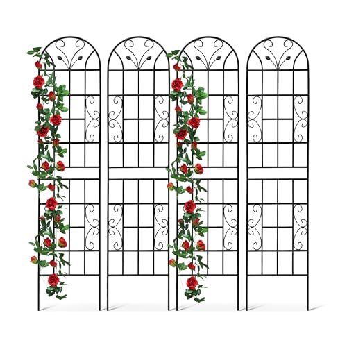 4 Pack Metal Garden Trellis 86.7" Tall Outdoor Climbing Plant
