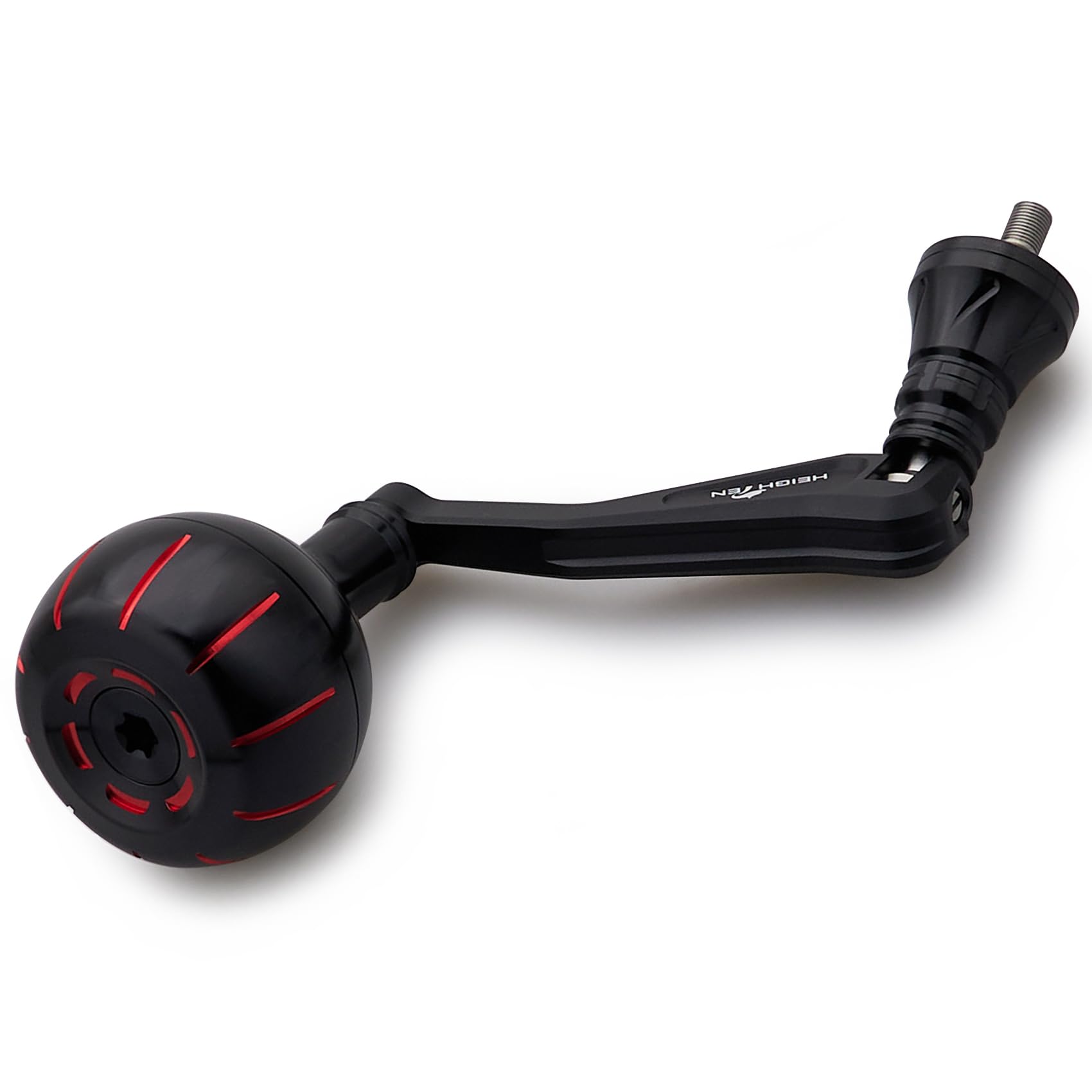 HEIGHTEN Fishing Spinning Reel Handle for Penn Spinfisher VI VII/Slammer III IV/Battle II III/Pursuit III IV/Fierce II III IV (Black & Red - 60mm Handle 38mm Knob, for Size 1000-4500) (0892) — image 1
