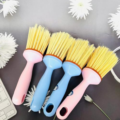 Image of 3 PCS Plastic Handle Dish Scrub Brushes Cleaning Scrubbers Brushes for Washing Kitchen Dishwashing and Cleaning