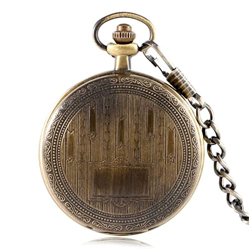 TORALF Retro Vintage Mecânico Pocket Watch Stars Caixa do tesouro Padrão Mão Enrolamento Relógio de