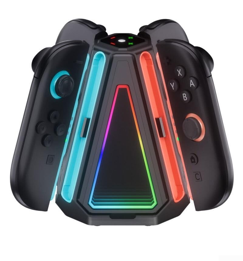 [Monitoraggio facile con luci a LED] L'indicatore LED integrato fornisce una visione chiara dello stato di ricarica, sai quando i tuoi controller sono a posto.