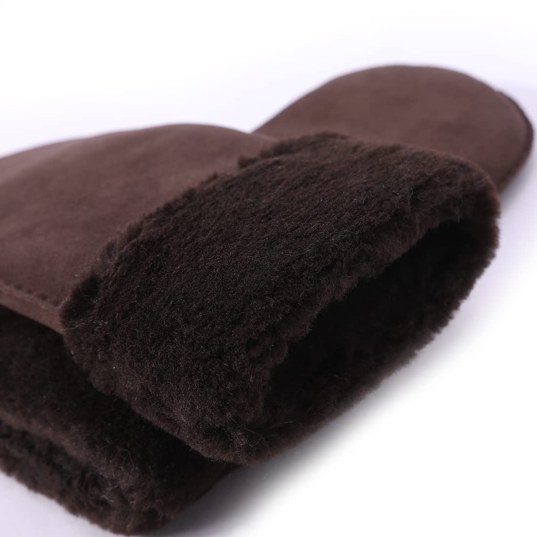 Harssidanzar Guanti del guanto delle Donne,Shearling della pelle di pecora riscaldato caldo del polsino del pelo per inverno freddo KL024EU