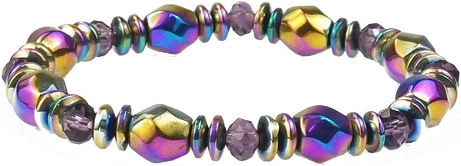 LEIZENG Magnetic Bracelet Beads Hematite Stone Unisex Health Care Magnet Hand-woven String Bangle