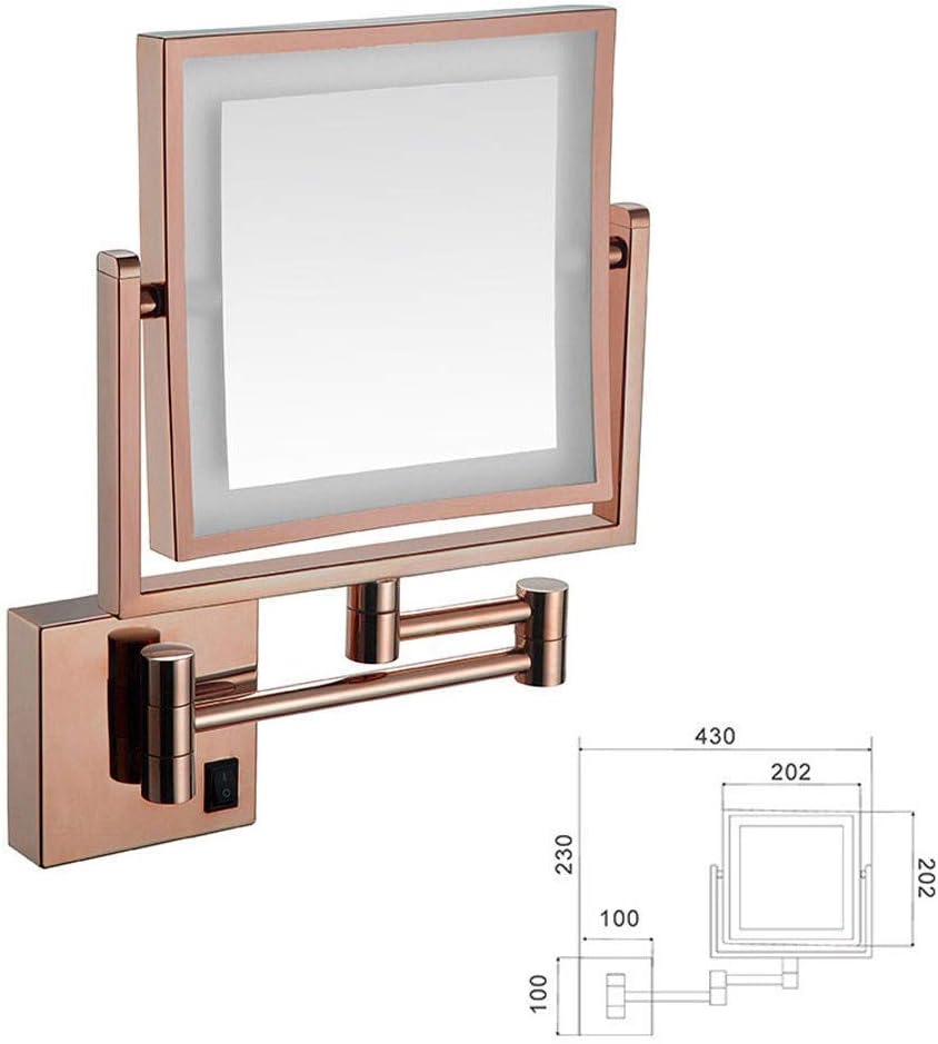 Bathroom Shaving Mirror Wall Mounted Makeup Mirror 3X Magnification Extending Folding Double Side (Color : #5) (#2)