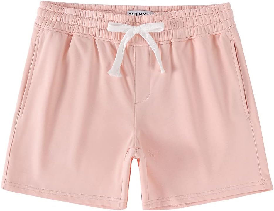 NIMENJOJA Mens 5.5" Athletic Gym Shorts Cotton Jogger Workout Lounge Jersey Zipper Pocket Sweat Shorts