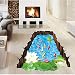 Amaonm Removable Creative 3D Fish Swim in The Hawthorn & Lotus Flowers Leaf False Window Wall Decals Wall Stickers Murals for Bathroom Kids Room Bedroom Front Floor Living Room Decorations