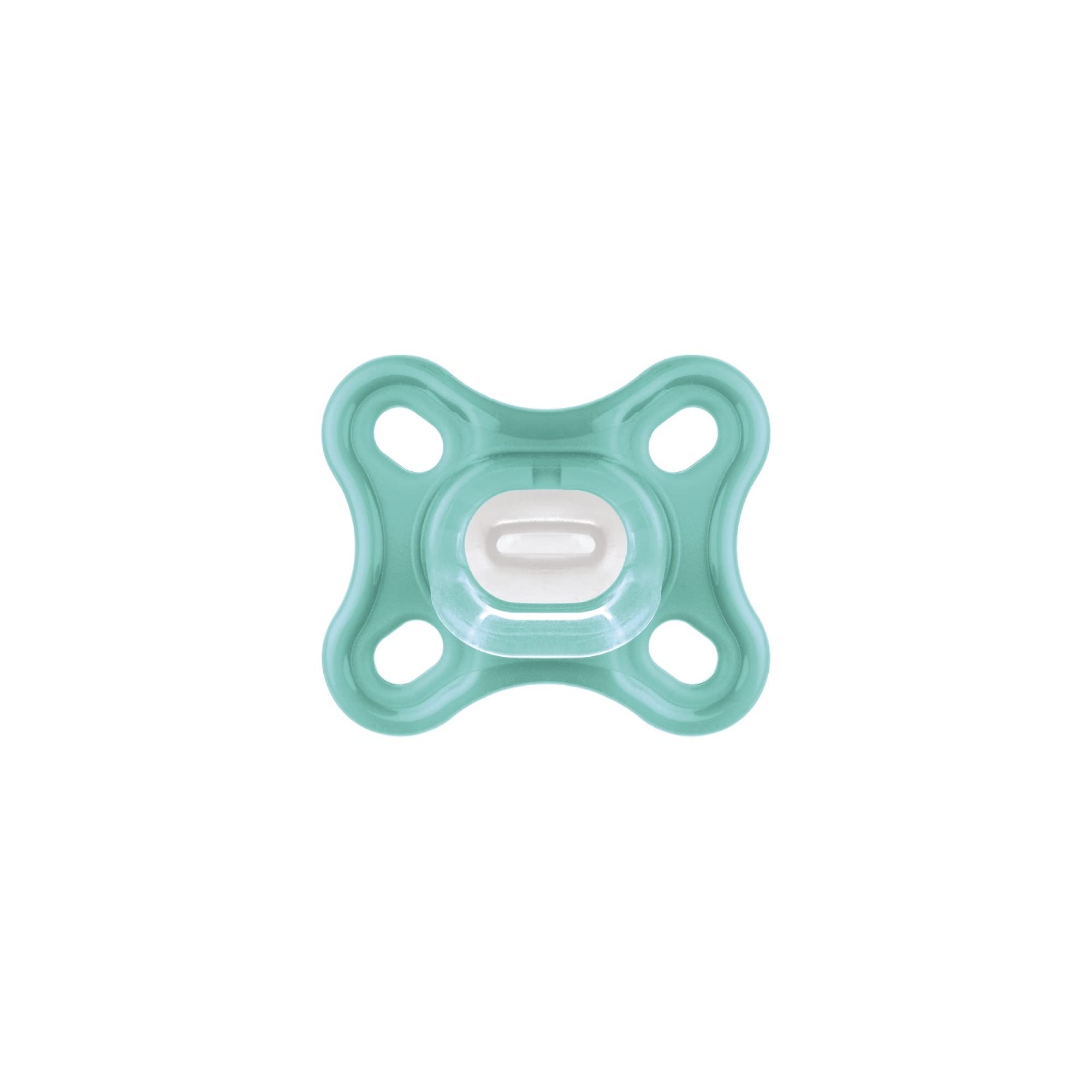 MAM Comfort Schnuller im 2er-Set, 0-2 Monate, Schnuller-Set für Früh- & Neugeborene, 100% MAM SkinSoft Silikon mit Schnullerbox, blau/türkis (Packung mit 2)