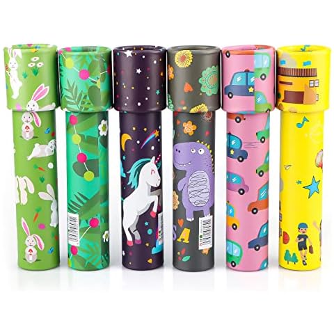Jognee 6 Pack Retro Kaleidoscope DIY Mini Tin Kaleidoscopes for Kids Classic Games Educational Toys Science Fun Toys Party Gifts (Random) Cover