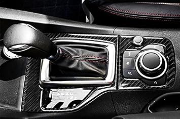 Gear Shift Panel Cover for Mazda 3,Interior Center Console Gear Box Cover Trim for Mazda3 Accessories 2014-2016,Soft Carbon Fiber
