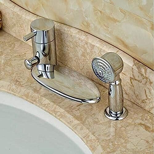 Mitigeur cascade de baignoire en laiton chromé haut de gamme pour salle de bain
