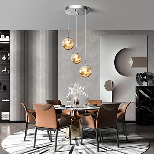 H.W.S Lampada a Sospensione in Vetro Lampadario di...