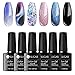 Produktbild UR SUGAR 7.5ml UV Nagellack Kit, Cat Eye Gel Chamäleon Farbe Sternen Glitter Gel Thermo Nagellack mit Schwarzes Gel 6pcs Kit