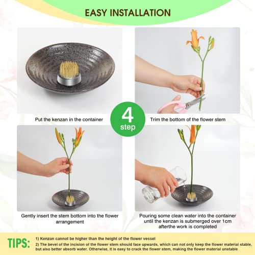 24Pcs Kenzan Ikebana Flower Frogs, Japanese Mini Kenzan Floral Frog 23Mm/0.9Inch Diameter Floral Ikebana Flower Arranger Pin Holder For Flower Arrangement, Plant Fixation, Plant Decoration #TOP2