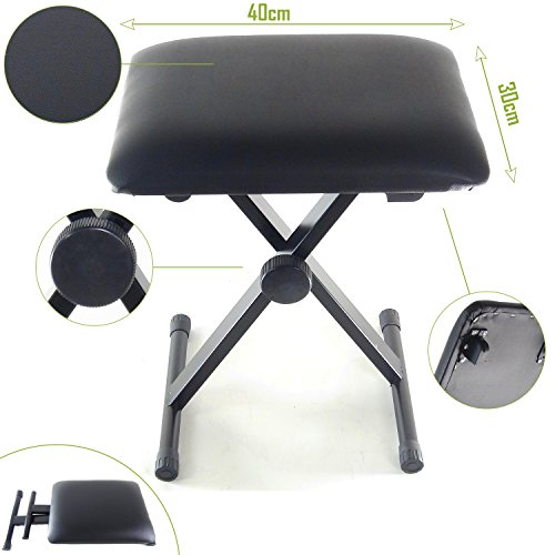 Compacte DynaSun MKCH zitbank, zitbank, pianobank, zwarte stoel, kruk, keyboardbank, pianostoel, leerstoel voor piano, keyboard piano - Image 3