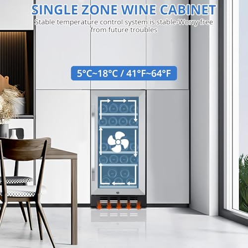 Image of Garvee 26 Bottles Wine Refrigerator Cooler, 24 in Built-In Wine Cabinet with Digital LED Touch Screen, Compressor Freestanding /Wine Fridge, Lockable Wine Cellar for Home, Bar