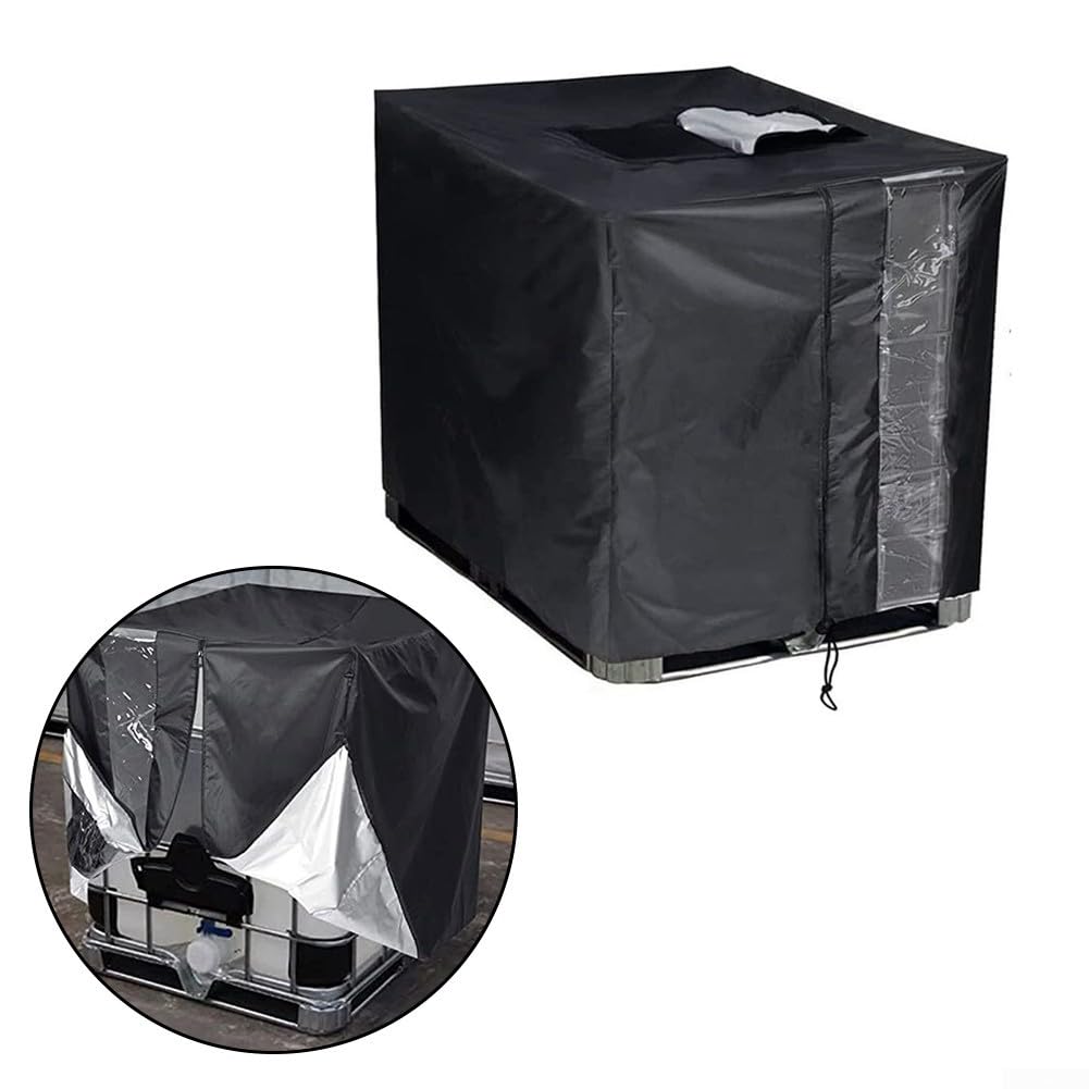 IBC - Copertura protettiva per serbatoio dell'acqua da 300 L, 600 L, 800 L, 1000 L, in tessuto Oxford 420D, con cerniera e finestra trasparente (600 L)