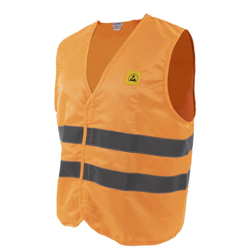 WETEC ESD-Warnweste, Größe S, Farbe orange (Warnweste Weste reflektor)