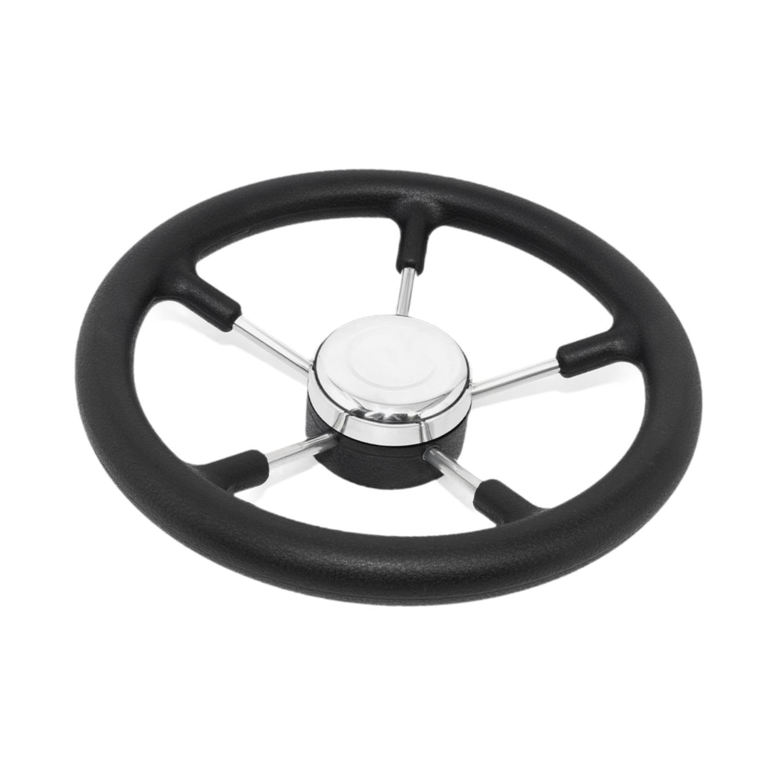 Volante Barca Ergonomico Universale Inox Sterzo Presa Antiscivolo Sistemazione Facile Stabilità Navigazione Adatto a Yacht Imbarcazioni, 32.5 Centimetri
