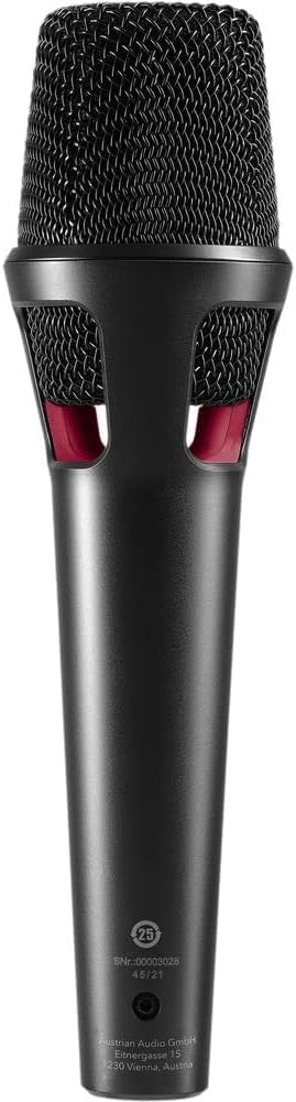 Austrian Audio OD303 Microfono da palcoscenico con tecnologia Open Acoustics, microfono direzionale (banda larga di frequenza, stabilità del feedback, design aperto, diffusore 3D pop noise integrato),