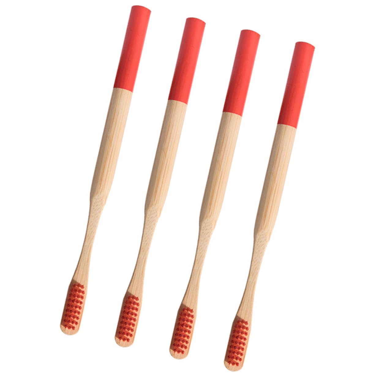 GOOHOCHY 4pcs Wooden Toothbrushes Natural Charcoal Toothbrush -Friendly Toothbrush Soft Bristle Toothbrush Soft Teeth Brush Adult Toothbrush Wood Toothbrush Child Red Outdoor
