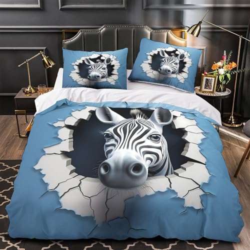 Housse de couette 3D conception forestière parure de lit microfibre 260x220 - 2