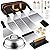 Terlulu Griddle Accessories Kit, 28 PCS Flat Top Grill Accessories for Blackstone and Camp Chef, Metal Spatula Set with Burger Press, Melting Dome, Tongs, Scraper, Carry Bag for Outdoor Grilling BBQ