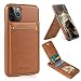 LOHASIC iPhone 11 Pro Max Wallet Case with 4 Card Holder, PU Leather & Magnetic Closure, Flip Phone Cover with Stand Protective Cases Compatible with Apple iPhone 11 Pro Max(2019) 6.5"- Brown