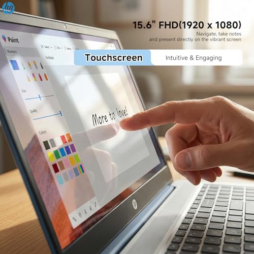 Image of HP 15.6 Touchscreen Laptop Windows 11 Pro, Intel 8-Core i3-N305 CPU, 15.6 FHD Touch, 16GB RAM, 512GB SSD, Fast Charge, Wi-Fi 6, HD Camera, Student & Business, Moonlight Blue,W /REDRAGON Accessories