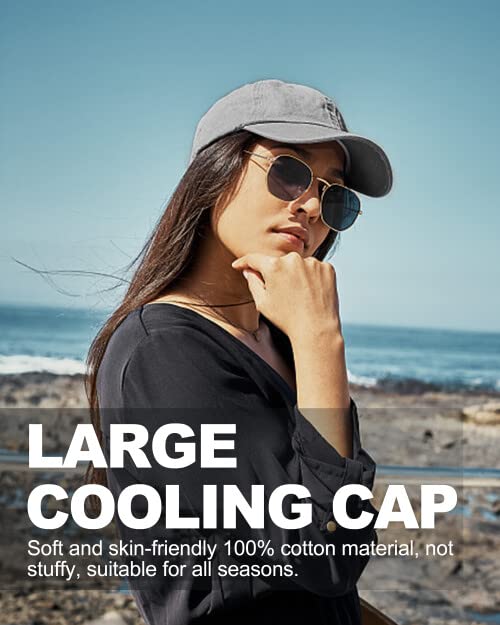 Image of XXL Baseball Cap For Big Heads, Soft Crown Washed Dad Hat, Oversized Denim Cap For Men Women Golf, Travel, Daily Wear