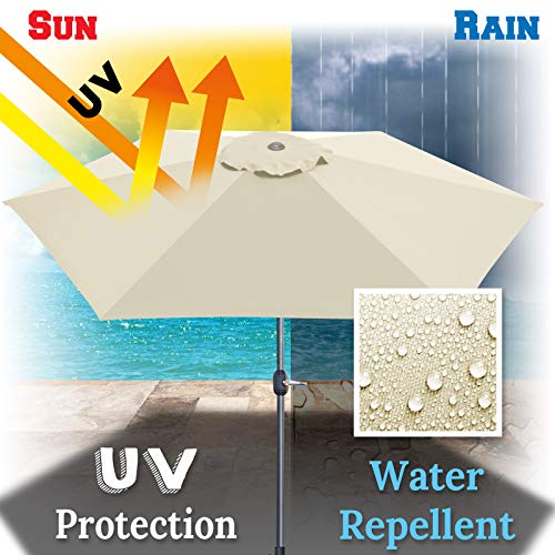 Benefitusa Umbrella Cover Canopy 9Ft 8 Rib Patio Replacement Top Outdoor-Ecru #TOP5