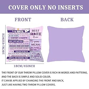 Creative Double-Sided Throw Pillow Cover for Aunt Auntie Gift for Aunt from Niece Nephew Auntie Gift Ideas Hug Gift Birthday Gift Thanksgiving (Auntie) Creative Double Sided Throw Pillow Cover for Aunt Auntie Gift for Aunt from Niece Nephew Auntie Gift Ideas Hug Gift Birthday Gift Thanksgiving Auntie