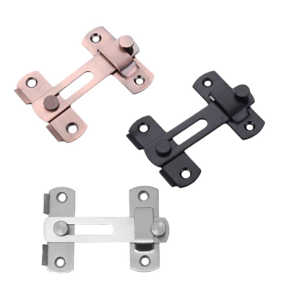 Swing Bar Door Lock 6pcs Straight Lock Buckle Bolt Cabinet Catches Window Catch Silent Gate Stainless Steel(3inch-Silver)