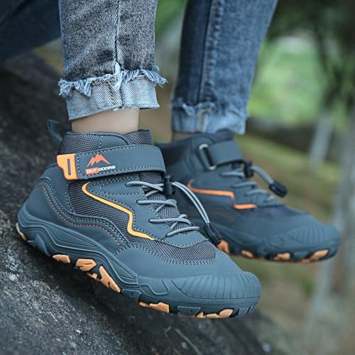 Boys Girls Hiking Sneakers High Top Lace-Up Lightweight Breathable Outdoor Athletic Shoes Tennis Soccer Sports Shoes4