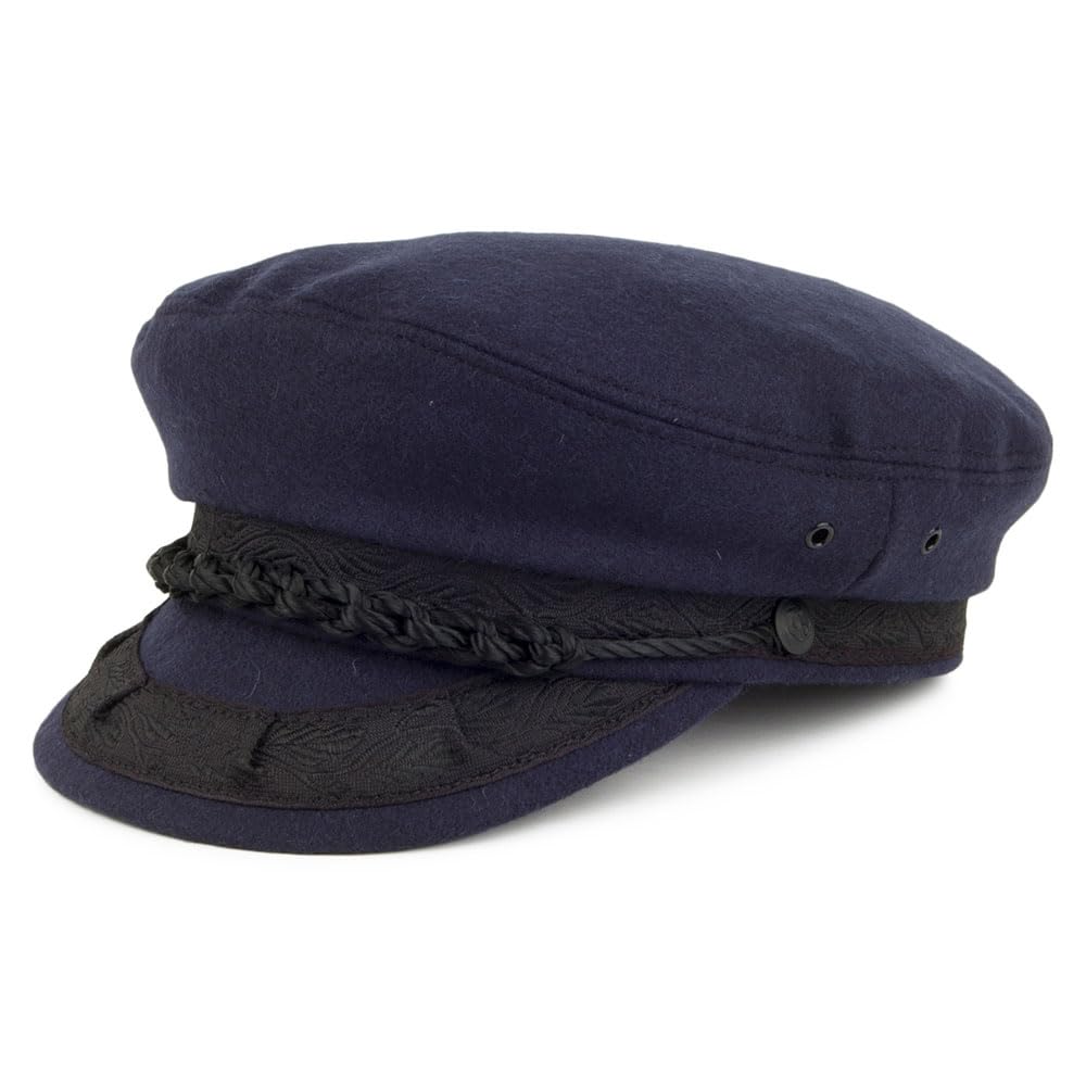Jaxon & James Wool Greek Fisherman Cap - Navy Blue - Medium