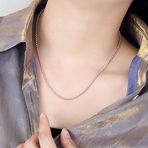 Fashion 100% 925 Sterling Silver Necklace Men & Women 2.3MM 18 "20" 22 "24" 26 "28" Solid Silver Bead Chain Pendant Link Jewelry Gift4