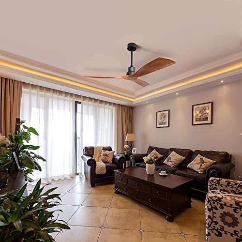 Sofucor-52-Inch-Ceiling-Fan-No-Light-Outdoor-Ceiling-Fan-Remote-Controlled-3-Carved-Wood-Fan-Blades-Reversible-DC-Motor-Ceiling-Fan-Without-Light-for-Farmhouse-Modern-Style