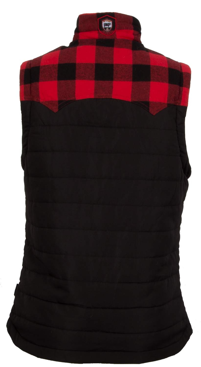 STS Ranchwear STS3245 River Vest in Black with Buffalo Check