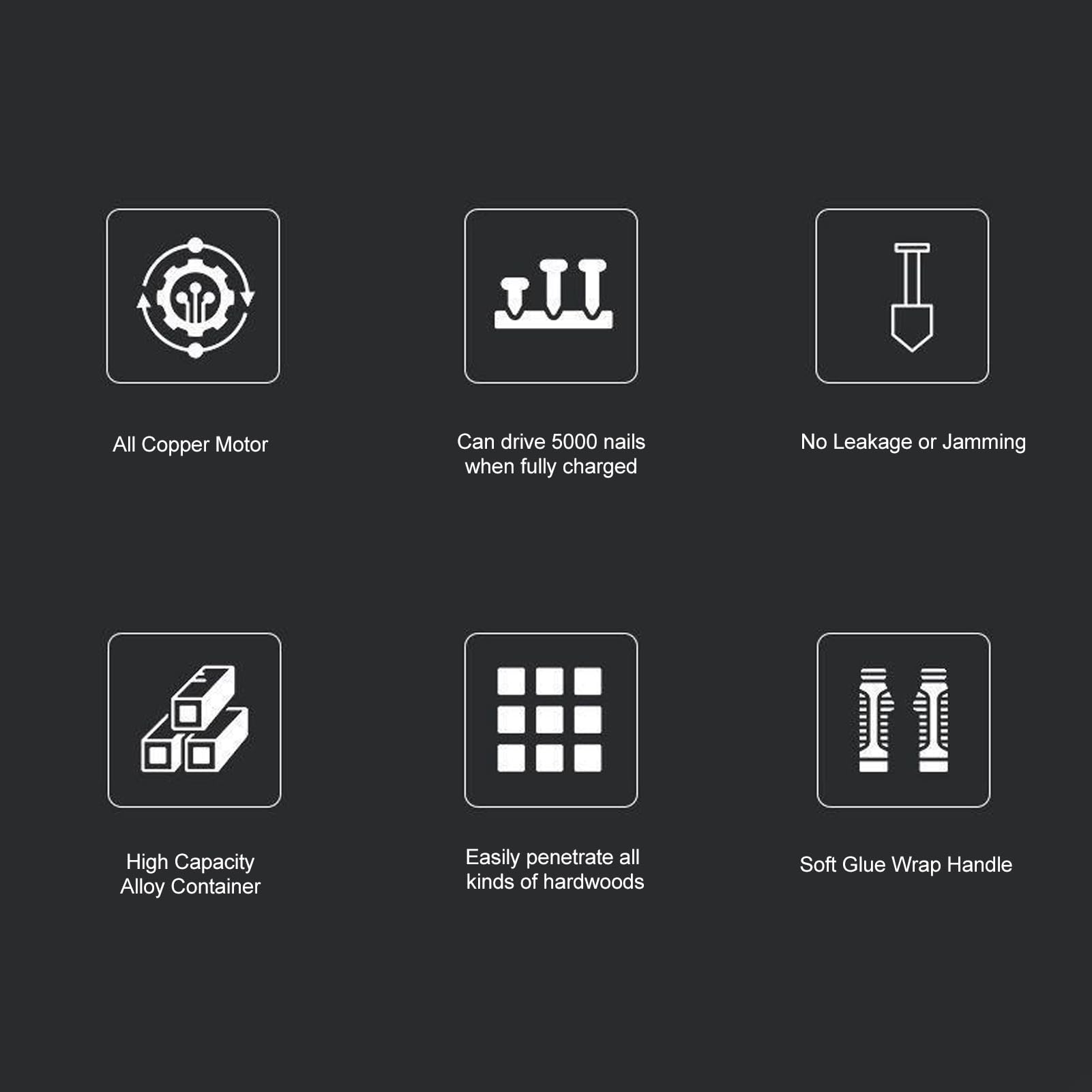 Cordless Nailer Kit, 18V 2Ah Lithium Battery Powered Electric Staple, 2 Modes, Battery Powered, Cordless Design, Wide Application, for Woodworking DIY Projects