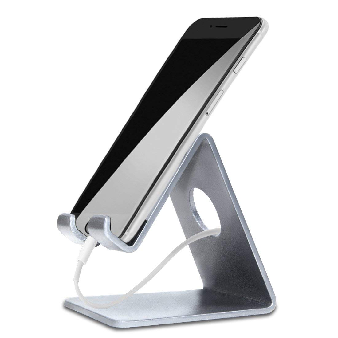 MAKNGRID Mobile Phone Aluminium Stand/Holder for Smartphones and Tablet - Silver