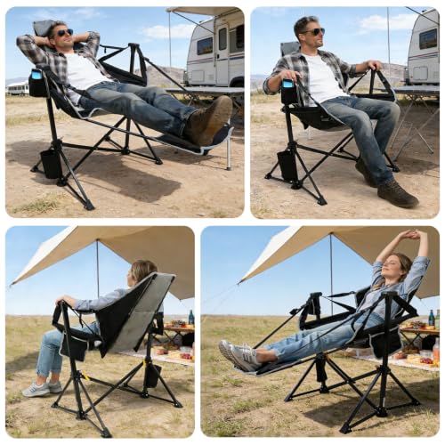 Suteck Silla Hamaca para Camping con Reposapiés, Silla Colgante Sobredimensionada de 500LBS miniatura 6