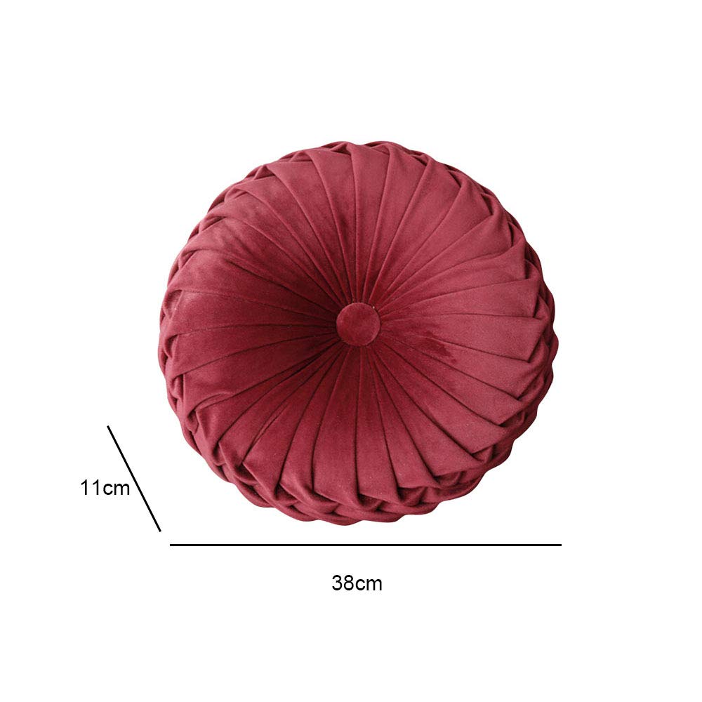 Cuscino Rotondo In Velluto A Forma Di Zucca – 38 Cm, Morbido E Plissettato, Per Divano, Letto, Auto E Decorazione Casa - 4